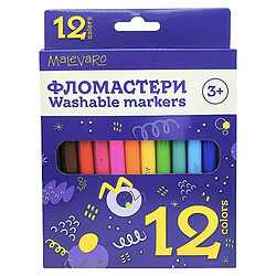Набір фломастерів, 12 кольорів, у коробці, Malevaro