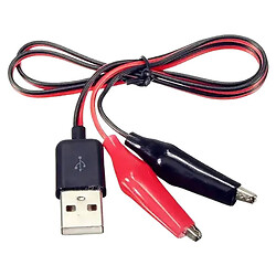 Кабель переходник USB Type-A на зажимы крокодилы, 60 см