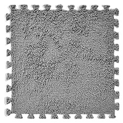 Килимок-пазл плюшевий підлоговий, 30x30см, Сірий