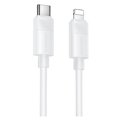 USB кабель Borofone BX123 Leya Apple iPhone SE 2022 / iPhone 14 Pro Max / iPhone 14 Plus / iPhone 14 Pro / iPhone 14 / iPhone 13 Pro / iPhone 13 Mini / iPhone 13 / iPhone 13 Pro Max / iPhone 12 Mini / iPhone 12 Pro Max, Lightning, 1.0 м., Белый