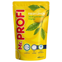 Засіб для миття посуду MR.PROFI "FRESH LEMON", дой-пак 400 мл