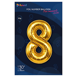 Кулька повітряна фольгована "Цифра 8", 76 см, Funmi, Золотий
