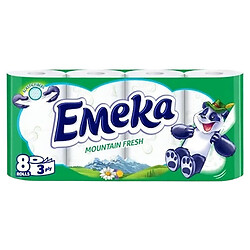 Набор бумаги туалет. EMEKA Mountain Fresh, 3 слоя, 8 шт/уп.