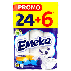 Набор туалетной бумаги EMEKA Paradise, 3 слоя, 30 шт/уп.