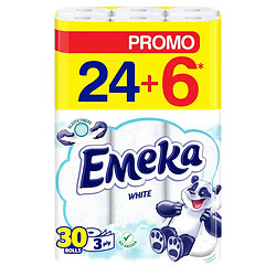 Набор туалетной бумаги EMEKA White, 3 слоя, 30 шт/уп.