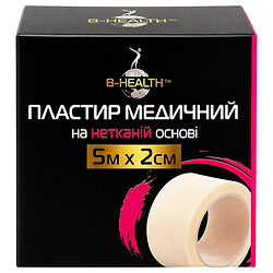 Пластир медичний котушковий на нетканій основі B-Health, 5 м х 2 см