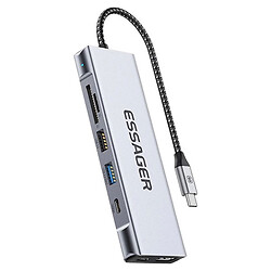 USB-хаб Essager EHB08-QK0G-Z, Серебряный