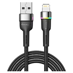 Кабель Essager Colorful LED EXCL-XCDA01 Apple iPhone SE 2022 / iPhone 14 Pro Max / iPhone 14 Plus / iPhone 14 Pro / iPhone 14 / iPhone 13 Pro / iPhone 13 Mini / iPhone 13 / iPhone 13 Pro Max / iPhone 12 Mini / iPhone 12 Pro Max, Lightning, 2.0 м., Черный