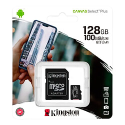 Карта пам'яті Kingston microSDXC Canvas Select Plus 100R A1, 128 Гб.
