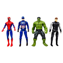 Набор героев "Мстители/Avengers", 4 фигурки, высота: 19.5 см, движущиеся конечности, подсветка, щит, оружие, в коробке, Mic