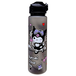 Пляшка для води "Sanrio: Kuromi", місткість 750 мл, пластикова, трубочка, ремінець, в пакеті, Mic, Чорний