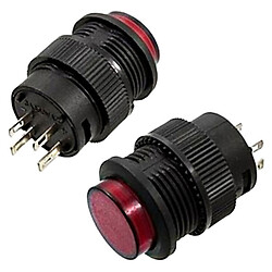 Кнопка R16-503bd-R, OFF-(ON), Червоний