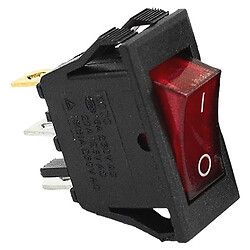 Клавішний перемикач KCD3-101N-2C3-LED, Червоний