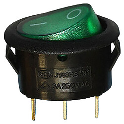 Переключатель клавишный KCD1-101N-9-LED ON-OFF, Зеленый