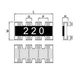 Резисторная сборка SMD YC124-JR-0710KL