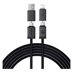 USB кабель Baseus CB000162 Versatile Apple iPhone SE 2022 / iPhone 14 Pro Max / iPhone 14 Plus / iPhone 14 Pro / iPhone 14 / iPhone 13 Pro / iPhone 13 Mini / iPhone 13 / iPhone 13 Pro Max / iPhone 12 Mini, Lightning, Type-C, 1.0 м., Черный