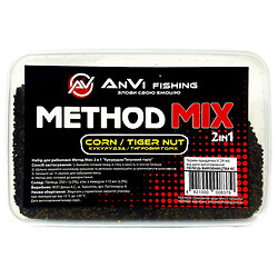 Набір для риболовлі AnVi Fishing Method Mix, 2в1, Кукурудза, тигровий горіх, 350 г+110 мл