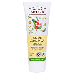 Скраб для лица Green Pharmacy, медово-кофейный, 75мл