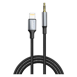 AUX кабель Walker A760 Apple iPhone SE 2022 / iPhone 14 Pro Max / iPhone 14 Plus / iPhone 14 Pro / iPhone 14 / iPhone 13 Pro / iPhone 13 Mini / iPhone 13 / iPhone 13 Pro Max / iPhone 12 Mini / iPhone 12 Pro Max, Lightning, 1.0 м., 3.5 мм., Черный