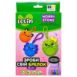 Набір для творчості з повітряним пластиліном "Зроби свій брелок Worry Stones: МОНСТРИ", Lovin
