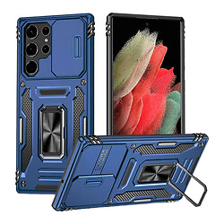 Чохол (накладка) Samsung Galaxy S22 Ultra, Epik Camshield Army Ring, Navy, Синій