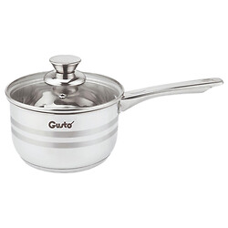 Ковш из нержавеющей стали с крышкой GUSTO Force Matte, d=16 см, 1,4л
