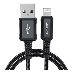 USB кабель AceFast C3-02 Apple iPhone SE 2022 / iPhone 14 Pro Max / iPhone 14 Plus / iPhone 14 Pro / iPhone 14 / iPhone 13 Pro / iPhone 13 Mini / iPhone 13 / iPhone 13 Pro Max / iPhone 12 Mini / iPhone 12 Pro Max / iPhone 12 Pro, Lightning, 1.8 м., Черный
