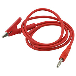 Кабель Банан - крокодил J70056C, 1mm2, 1м, Красный