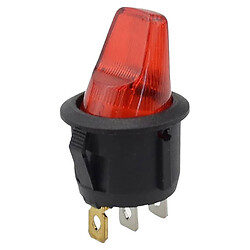 Переключатель клавишный KCD1-101N-10-LED 12V с подсветкой ON-OFF 3pin, Красный