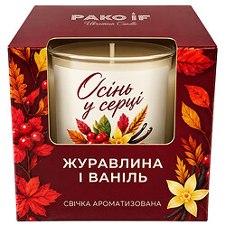 Свічка декоративна ароматична в скляній ємності Pako-If "Осінь", 70х65 мм