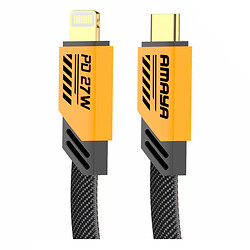 USB кабель Amaya 33CL Apple iPhone SE 2022 / iPhone 14 Pro Max / iPhone 14 Plus / iPhone 14 Pro / iPhone 14 / iPhone 13 Pro / iPhone 13 Mini / iPhone 13 / iPhone 13 Pro Max / iPhone 12 Mini / iPhone 12 Pro Max / iPhone 12 Pro, Lightning, 1.2 м., Желтый