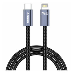 USB кабель Amaya 62CL Apple iPhone SE 2022 / iPhone 14 Pro Max / iPhone 14 Plus / iPhone 14 Pro / iPhone 14 / iPhone 13 Pro / iPhone 13 Mini / iPhone 13 / iPhone 13 Pro Max / iPhone 12 Mini / iPhone 12 Pro Max / iPhone 12 Pro, Lightning, 2.0 м., Серый