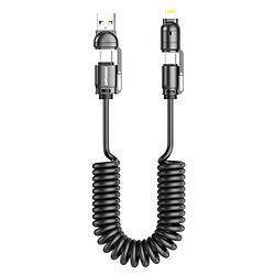 USB-кабель Amaya ACD-330 Apple iPhone SE 2022 / iPhone 14 Pro Max / iPhone 14 Plus / iPhone 14 Pro / iPhone 14 / iPhone 13 Pro / iPhone 13 Mini / iPhone 13 / iPhone 13 Pro Max / iPhone 12 Mini / iPhone 12 Pro Max, Lightning, Type-C, 2.0 м. Чорний