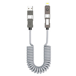 USB кабель Amaya ACD-340 Apple iPhone SE 2022 / iPhone 14 Pro Max / iPhone 14 Plus / iPhone 14 Pro / iPhone 14 / iPhone 13 Pro / iPhone 13 Mini / iPhone 13 / iPhone 13 Pro Max / iPhone 12 Mini / iPhone 12 Pro Max, Lightning, Type-C, 2.0 м., Серый