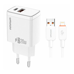 СЗУ Amaya E67D Apple iPhone SE 2022 / iPhone 14 Pro Max / iPhone 14 Plus / iPhone 14 Pro / iPhone 14 / iPhone 13 Pro / iPhone 13 Mini / iPhone 13 / iPhone 13 Pro Max / iPhone 12 Mini / iPhone 12 Pro Max / iPhone 12 Pro, С кабелем, Lightning, Белый