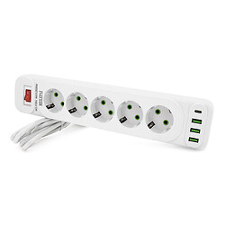 Сетевой фильтр Meilepai F25U, 2.0 м., Белый
