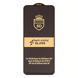 Захисне скло Infinix Hot 50 4G, Tecno POP 9 / Spark 30 / Spark 30C / Spark Go 2025, ESD Antistatic, Чорний