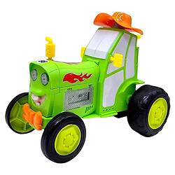 Трактор, танцующий "CrazyCar" на радиоуправлении, акум. USB, музыка, свет, танцует, кор.24x14x16см, Mic, Зеленый