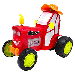 Трактор, танцующий "CrazyCar" на радиоуправлении, акум. USB, музыка, свет, танцует, кор.24x14x16см, Mic, Красный