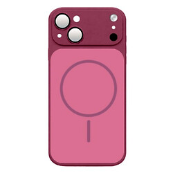Чохол (накладка) Apple iPhone 15, MagCover, MagSafe, Вишневий
