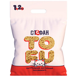 Наполнитель для кошачьего туалета гигиенический растительный Стефан Tofu, 1,2 кг