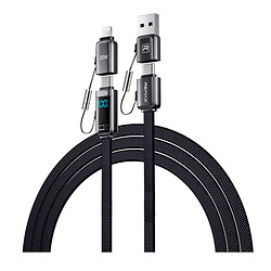 USB кабель Remax CB03 Shield Apple iPhone SE 2022 / iPhone 14 Pro Max / iPhone 14 Plus / iPhone 14 Pro / iPhone 14 / iPhone 13 Pro / iPhone 13 Mini / iPhone 13 / iPhone 13 Pro Max / iPhone 12 Mini / iPhone 12 Pro Max, Lightning, Type-C, 1.2 м., Черный