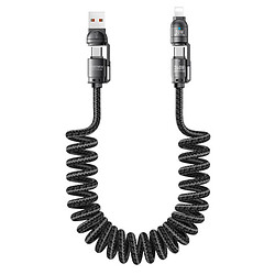USB кабель Remax CB12 Pioneer Apple iPhone SE 2022 / iPhone 14 Pro Max / iPhone 14 Plus / iPhone 14 Pro / iPhone 14 / iPhone 13 Pro / iPhone 13 Mini / iPhone 13 / iPhone 13 Pro Max / iPhone 12 Mini / iPhone 12 Pro Max, Lightning, Type-C, 1.5 м., Чорний
