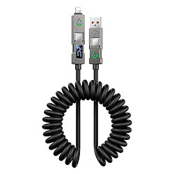 USB кабель Remax CB31 Voyage Apple iPhone SE 2022 / iPhone 14 Pro Max / iPhone 14 Plus / iPhone 14 Pro / iPhone 14 / iPhone 13 Pro / iPhone 13 Mini / iPhone 13 / iPhone 13 Pro Max / iPhone 12 Mini / iPhone 12 Pro Max, Lightning, Type-C, 2.0 м., Чорний