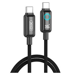 USB кабель XO NB-Q312A Blue Light, Type-C, 1.0 м., Черный