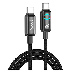 USB кабель XO NB-Q312B Blue Light, Type-C, 2.0 м., Чорний