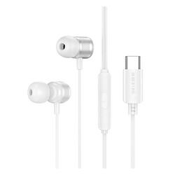 Наушники Borofone BM93 Platinum, С микрофоном, Серебряный