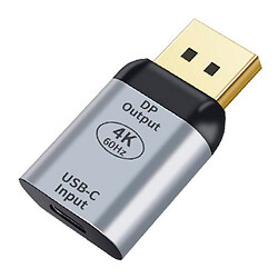Адаптер, DisplayPort, Type-C, 0.15 м., Сірий