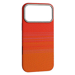 Чехол (накладка) Apple iPhone 17 Pro Max / iPhone 18 Pro Max, Carbon Style, MagSafe, Оранжевый