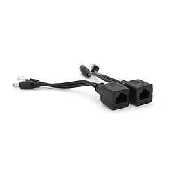 POE инжектор пассивный (пара) 802.3at (30Вт) с портами Ethernet 10/100Mbps, black, OEM Q50